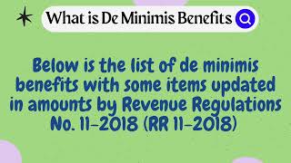 List of De Minimis Benefits RR No 112018 E to H [upl. by Anuaf]