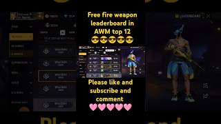 Free fire weapon leaderboard in AWM top 12 😎😎😎shorts freefire trendingshorts RDGaming336 😱😱😱 [upl. by Ainollopa]