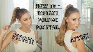 How to  Instant big and bouncy ponytail  Lauren Pope [upl. by Alidia]