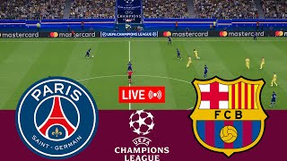 LIVE PSG vs Barcelona UEFA Champions League 2324 Full Match  VideoGame Simulation [upl. by Lolande]