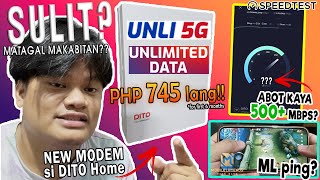 DITO HOME UNLI 5G Postpaid Plan  ₱745 lang Unli 5G na at 500 Mbps pa  Speedtest goods pang ML [upl. by Ike]