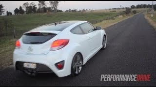 2012 Hyundai Veloster SR Turbo engine sound and 0100kmh [upl. by Naujit]