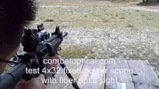 4x32 Fiber Optic Sight Scope with side picatinny rail tested on 223 M4 [upl. by Ledoux658]