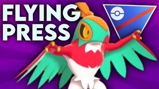 NEW FLYING PRESS HAWLUCHA HITS SO HARD IN THE GREAT LEAGUE  Pokémon GO Battle League [upl. by Vyse]