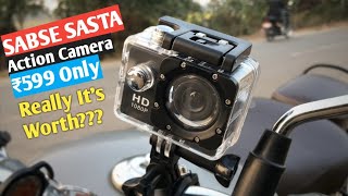 Cheapest Action Camera on Amazon India  ₹600 Action Camera Review in Hindi  Really a Worth Buy [upl. by Fotina188]