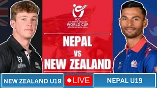 🔴Live Nep vs Nz  U19 World Cup  LIVE MATCH SCORE  NepalU19 vs New ZealandU19 [upl. by Gennie]