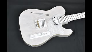 Specs Partscaster Thinline Telecaster HH 2024 Transparent White Partial Coil Splits In Series [upl. by Sufur736]