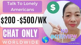 Work From Home CHAT JOBS in 2024Earn 💰500Week Talk To Lonely Americans NO INTERVIEWonlinejobs [upl. by Yauqaj160]