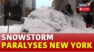 New York Snowstorm LIVE  Snowstorm Devastates New York State Of Emergency Declared  N18G [upl. by Nylia]