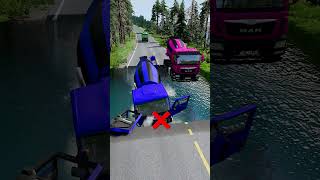 mixer trucks vs massive water pit 5  BeamNG drive beamngdrive monstertruck beamngdrivemods [upl. by Nilrah]