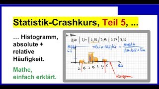 Statistik einfach erklärt Crashkurs Teil 5 Begriffe Histogramm Klassen absrel Häufigkeit [upl. by Nightingale903]