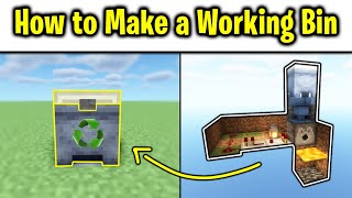 How to Make a Working Bin in Minecraft Shorts [upl. by Tosch]