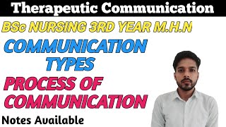 Topic Therapeutic Communication  BSc Nursing 3rd Year  Mental Health Nursing  One Shot  😳💯 [upl. by Tabber]