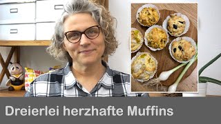 3 herzhafte vegane Muffins  1 Grundteig [upl. by Roer544]