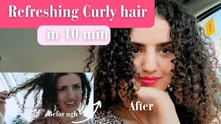 Curly Hair Refresh 🩷 Refreshing curls in 10 min 3a 3b amp 3c Routine quick amp easy [upl. by Ecinrev]