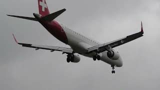 Helvetic Airways Embraer E195 landing at Zurich Airport [upl. by Jurgen]