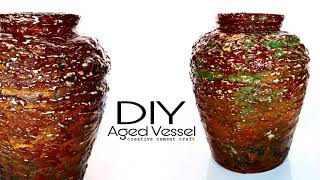 DIY AGED VESSEL  Home decor  Cement craft ideas  AGED planter pot diy pot craft [upl. by Healion558]