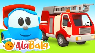 EPISOD NOU 👉 Camionul Leo construiește o MAȘINĂ DE POMPIERI 🚒 Desene animate pentru Copii AlaBaLa [upl. by Killie]