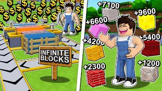 I BUILT THE FASTEST INFINITE BLOCK FARM 💸 Roblox [upl. by Verena]