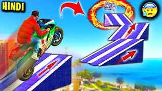 GTA 5  EXTREME Bike Parkour Race  GTA 5 Hindi Funny Moments [upl. by Anelliw575]