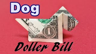 Dollar Bill Origami Easy Dog Tutorial  How to Make a Dog from Money 1 Step by Step [upl. by Trebuh337]