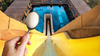 Impossible Egg amp Spoon Water Slide Challenge [upl. by Lemej83]