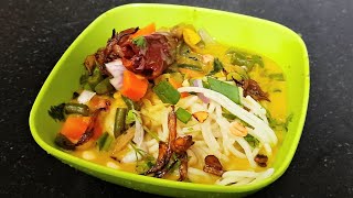 Burmese Veg Khow Suey Recipe  Veg Burmese Khao Sui  Sudhas Veg Recipes [upl. by Ennayt900]