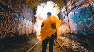 SMOKE BOMB PHOTOGRAPHY IN ABANDONED TRAIN TUNNEL [upl. by Assi]