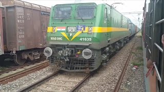 Kamakhya express overtake WAG9 Goods Train [upl. by Glendon]