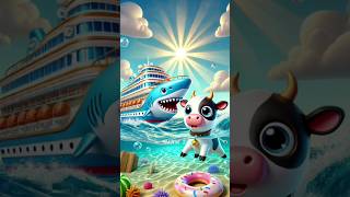 ❤ Evolution of Animals  Cow Shocked to See Shark Boat cat cute love shorts [upl. by Dugaid]