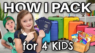 Packing for 4 KIDS CarryOn ONLY SNACKS amp ACTIVITIES  mystery location REVEALED [upl. by Ashley]