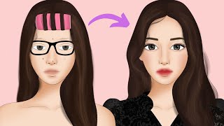 【ASMR】Makeup Animation  Girls Before Makeup and After Makeup  Makeup Transformation [upl. by Isolde493]