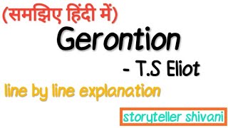 Gerontion poem line by line explanation  poem by TS Eliot [upl. by Trembly]