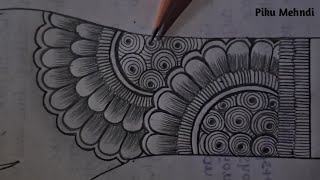 Easy Bridal Mehndi designs for Hands  Dulhan Mehndi Design Simple  Pencil Shading Mehndi Design [upl. by Wilcox]