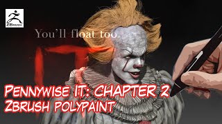 Pennywise IT CHAPTER 2 Zbrush Hardsurface sculpting [upl. by Dorina250]