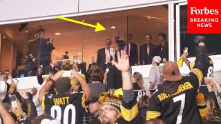 BREAKING NEWS Trump Waves To Crowd At Pittsburgh SteelersNew York Jets Game In Pittsburgh PA [upl. by Marieann116]