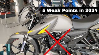 TVS Apache RTR 160 2V 2024 Model Disadvantage  5 Weak Side Of Tvs Apache 160 In 2024 [upl. by Elli981]