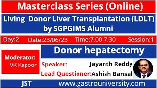 Living Donor Liver Transplantation LDLT Donor hepatectomy Jaipur Surgical Tutorial JST [upl. by Olra]