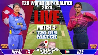 NEPAL VS UAE 4TH MATCH  ICC U19 MATCH T20 MATCH [upl. by Sutniuq]