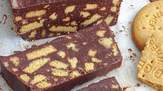 No Bake Chocolate Biscuit Cake Recipe  Only 4Ingredients  Happy Foods Tube [upl. by Elrod]