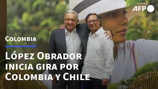 Presidente mexicano inicia gira por Colombia y Chile  AFP [upl. by Daley]