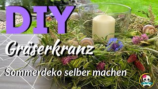 DIY  GRÄSERKRANZ RUCKZUCK selber machen  Sommerdeko [upl. by Ahsito]