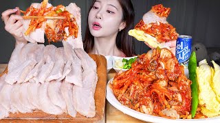 ASMR MUKBANG  텃밭에서 뽑은 가을무로 만든 굴 무생채 ★ 쫀득탱글 항정살 수육 먹방 Spicy Radish Salad with Oyster amp Boiled Pork [upl. by Palermo719]