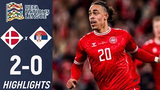 Danmark Serbien  20  Højdepunkter  UEFA Nations League 202425  denmark vs serbia [upl. by Scevor]