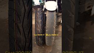 90 TO 100 SECTION FRONT TYRE UPGRADE FOR TVS APACHE RTR 160 2V tyre bike shorts [upl. by Ahsemak]