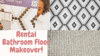 How To Install Peel and Stick Vinyl Flooring DIY Rental Hack Floor Pops [upl. by Alekehs134]