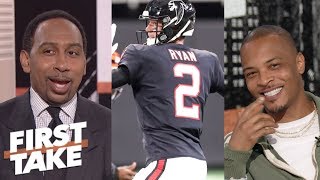 TI dismisses Stephen A’s negativity about Atlanta Falcons’ season  First Take  ESPN [upl. by Tanhya]