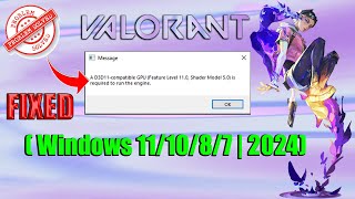 How To Fix A D3D11 compatible GPU feature level 110 shader model 50is required to run the engine [upl. by Sremmus721]