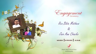 Engagement Ceremony of RevBibin Mathew amp Jain Ann Chacko  10022024  Live Streaming [upl. by Laynad]