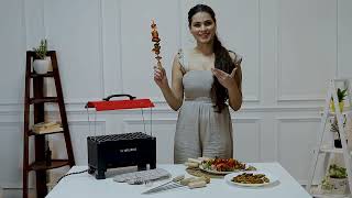 WellBerg 2 In 1 Barbeque Charcoal amp Electric With 6 Skewers hut Shape [upl. by Barty]